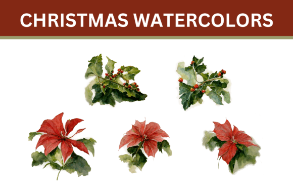Download Christmas Watercolor Plants - Watercolor plants Collection