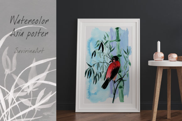 Download Wall Art Watercolor Plants Bird Poster. - Watercolor plants Collection