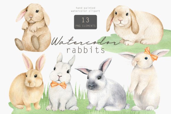 Download Watercolor Bunny, Cute Rabbit Set - Premium Resources