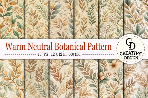 Download Warm Neutral Botanical Pattern - Botanical pattern Collection