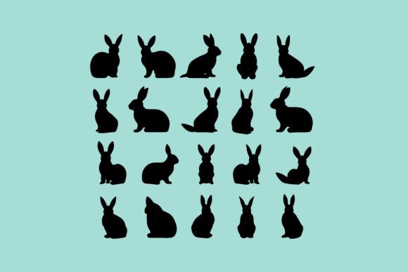 Download Silhouette Bunny Set Clipart - Premium Resources