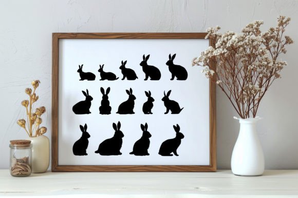 Download Bunny Set Black Silhouette Vector Sketch - Premium Resources