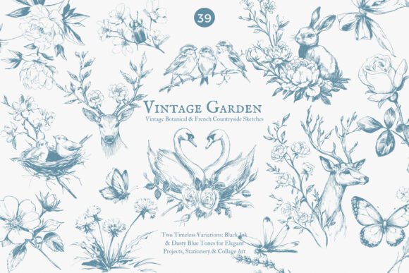 Download Vintage Clipart Botanical Sketches - Vintage clipart Collection
